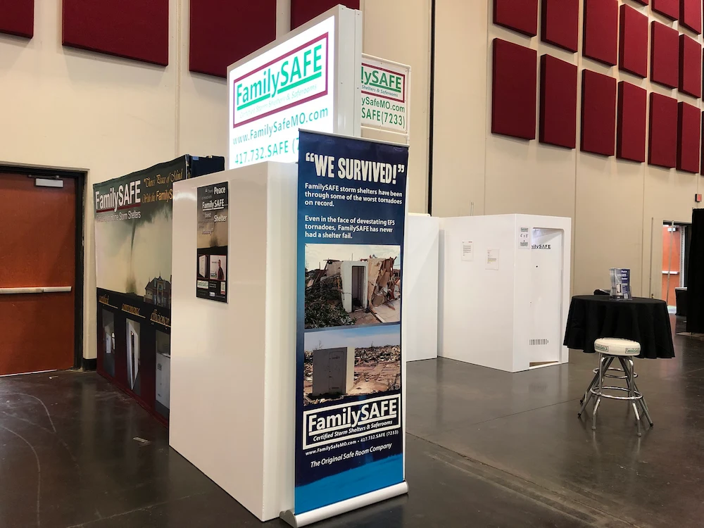 FamilySAFE storm shelter trade show booth display