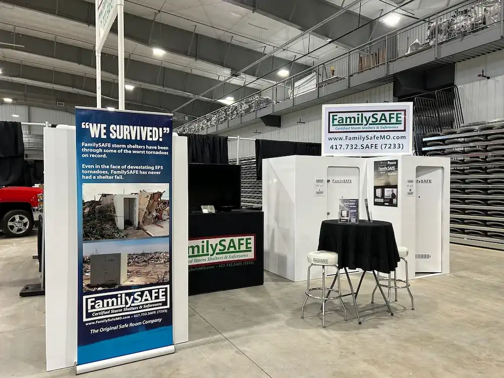 FamilySAFE storm shelter trade show booth display