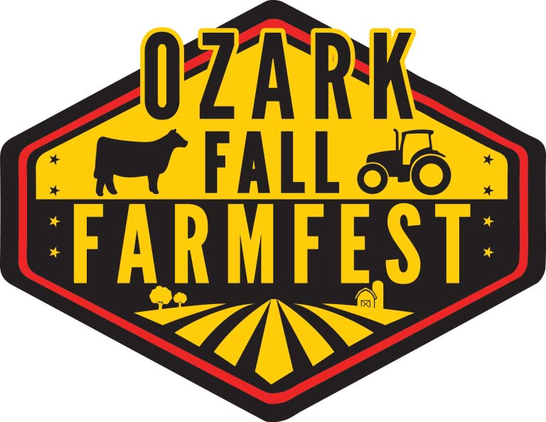 Ozark Fall Farmfest logo with cow and tractor