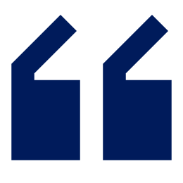 Blue double quotation marks