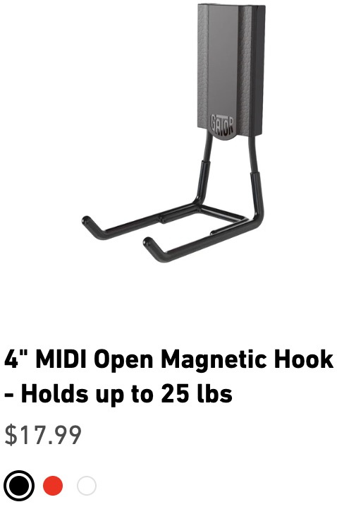 4-inch MIDI open magnetic hook in black