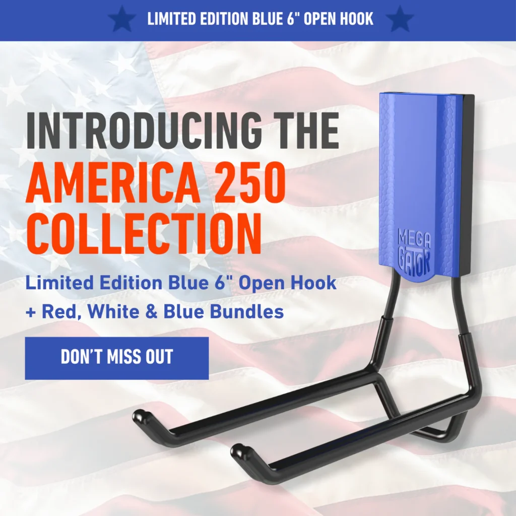 Limited edition blue open hook against American flag